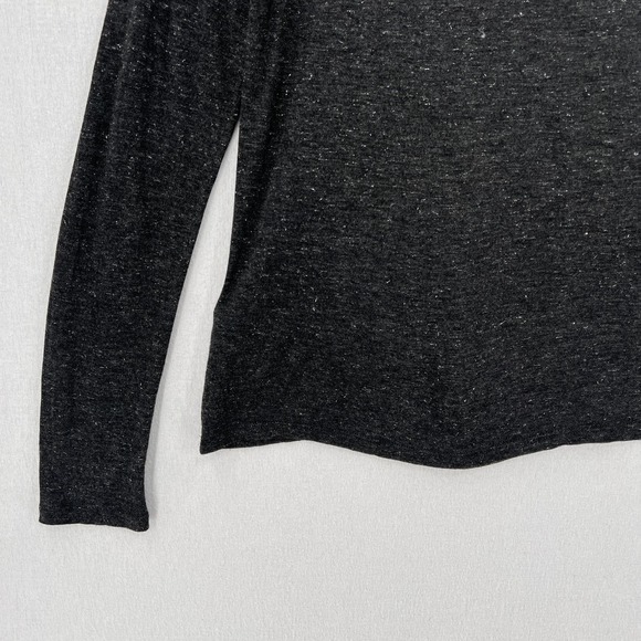 ALLSAINTS Esme Shimmers Tee Womens Large Charcoal Gray Silver Long Sleeve Crew - Picture 11 of 15